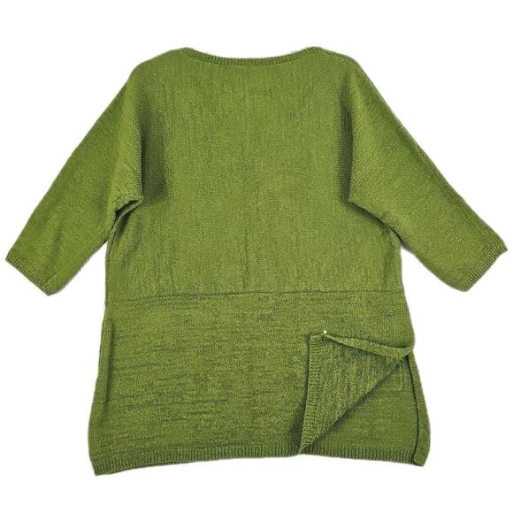 Soft Surroundings ~Woman Size PS/PM Petite~ Green 3/4 Sleeve Pullover Knit Tunic - Picture 14 of 14